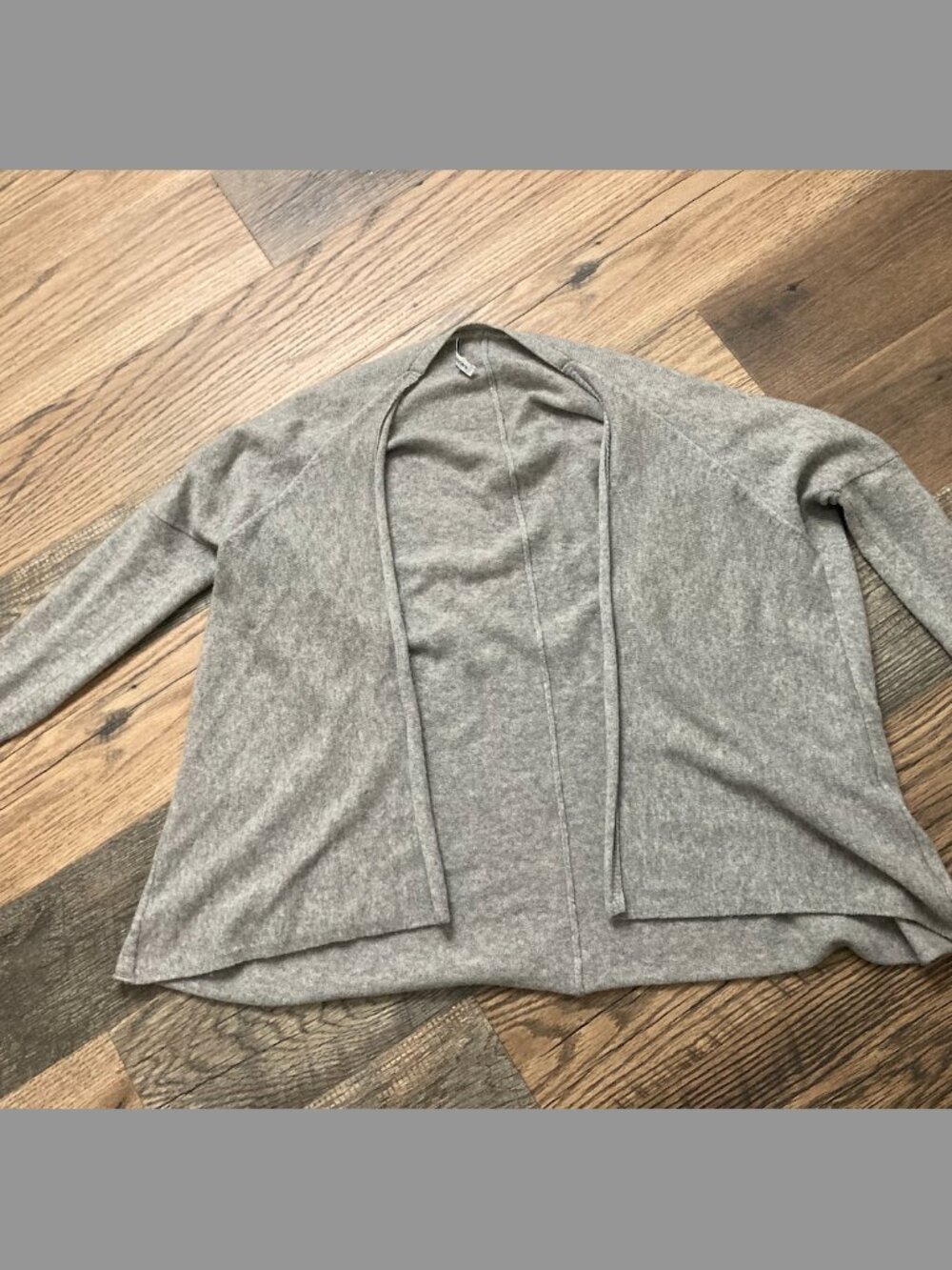 Autumn Cashmere 100% Pure Cashmere Open Front Cardigan Sweater Gray Women's S